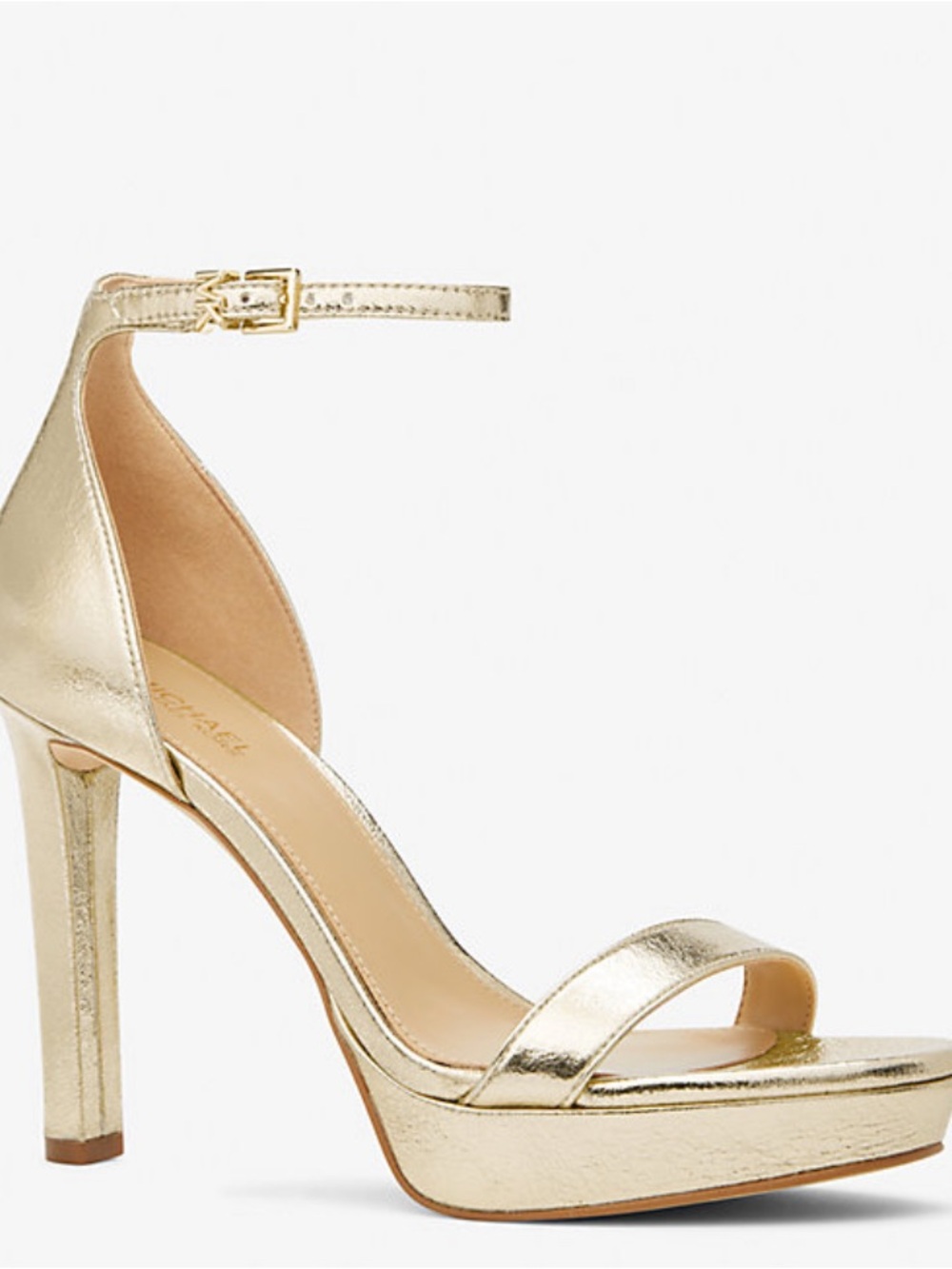 Steve Madden Gold Metallic Ankle-Strap Platform Heels